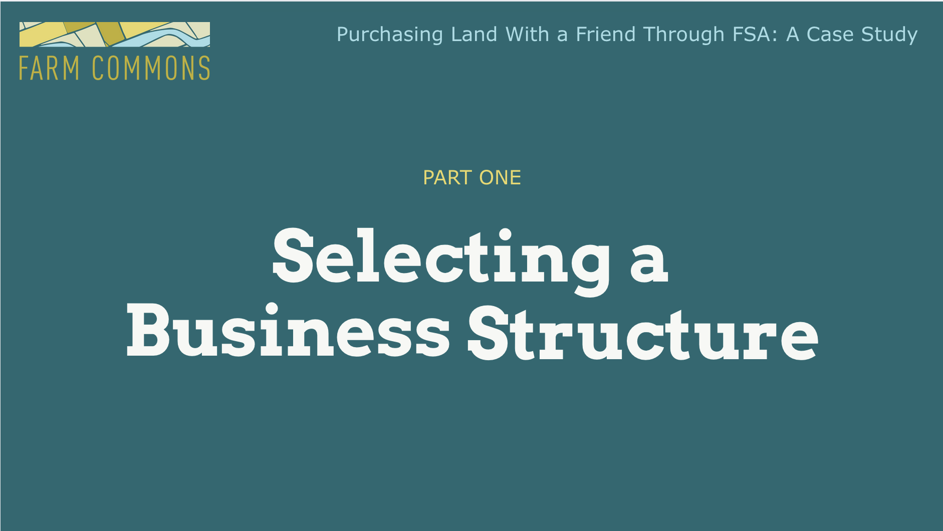 Selecting a Business Structure